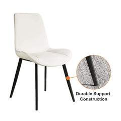 Mid-Century Modern PU Leather Side Chairs Set of 2