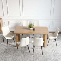 Mid-Century Modern PU Leather Side Chairs Set of 2