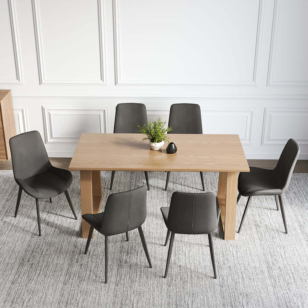 Mid-Century Modern PU Leather Side Chairs Set of 2