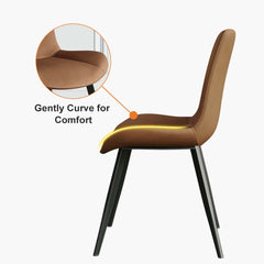 Mid-Century Modern PU Leather Side Chairs Set of 2