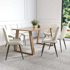 Mid-Century Modern PU Leather Side Chairs Set of 2