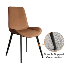 Mid-Century Modern PU Leather Side Chairs Set of 2