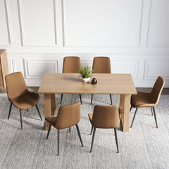 Mid-Century Modern PU Leather Side Chairs Set of 2