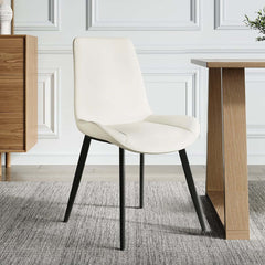 Mid-Century Modern PU Leather Side Chairs Set of 2