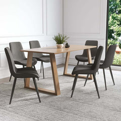 Mid-Century Modern PU Leather Side Chairs Set of 2