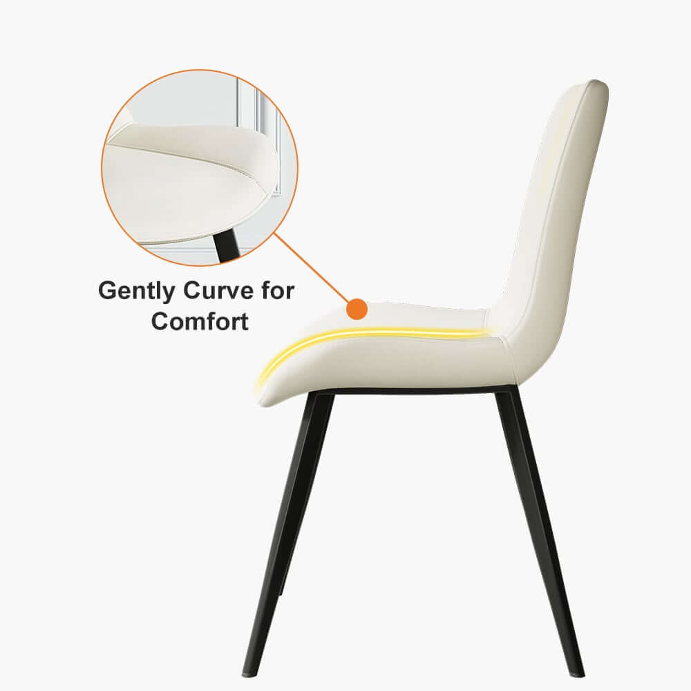 Mid-Century Modern PU Leather Side Chairs Set of 2