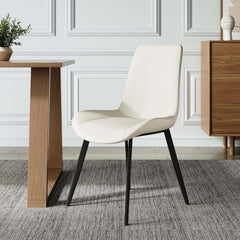 Mid-Century Modern PU Leather Side Chairs Set of 2