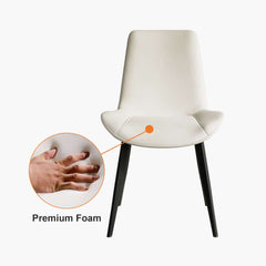 Mid-Century Modern PU Leather Side Chairs Set of 2