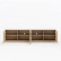 Mid-Century Modern Sintered Stone TV Stand With Doors