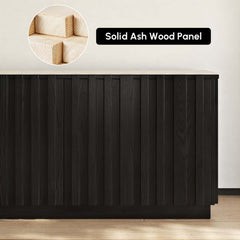 Mid-Century Modern Sintered Stone TV Stand With Doors
