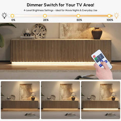 Mid-Century Modern Sintered Stone TV Stand With Doors