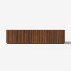 Mid-Century Modern Sintered Stone TV Stand With Doors
