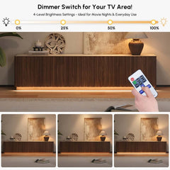 Mid-Century Modern Sintered Stone TV Stand With Doors