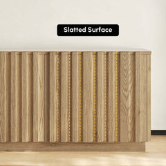 Mid-Century Modern Sintered Stone TV Stand With Doors