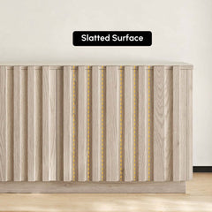 Mid-Century Modern Sintered Stone TV Stand With Doors
