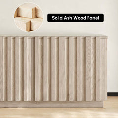 Mid-Century Modern Sintered Stone TV Stand With Doors