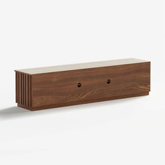 Mid-Century Modern Sintered Stone TV Stand With Doors