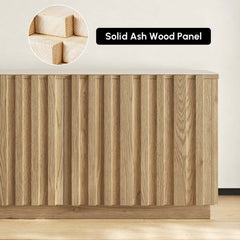 Mid-Century Modern Sintered Stone TV Stand With Doors