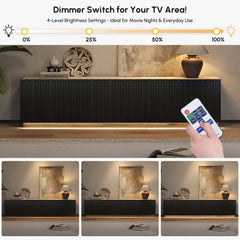 Mid-Century Modern Sintered Stone TV Stand With Doors