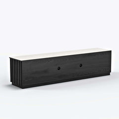 Mid-Century Modern Sintered Stone TV Stand With Doors
