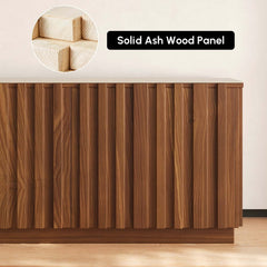 Mid-Century Modern Sintered Stone TV Stand With Doors