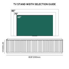 Mid-Century Modern Sintered Stone TV Stand With Doors Dimensions