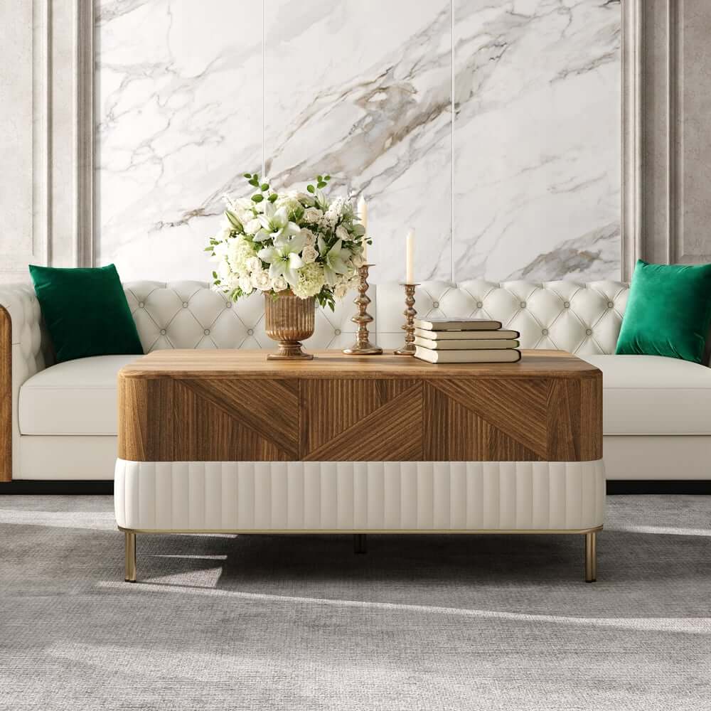 Mid-Century Modern Walnut Coffee Table With Drawers