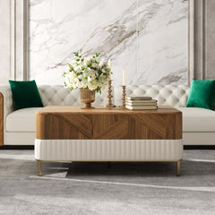 Mid-Century Modern Walnut Coffee Table With Drawers