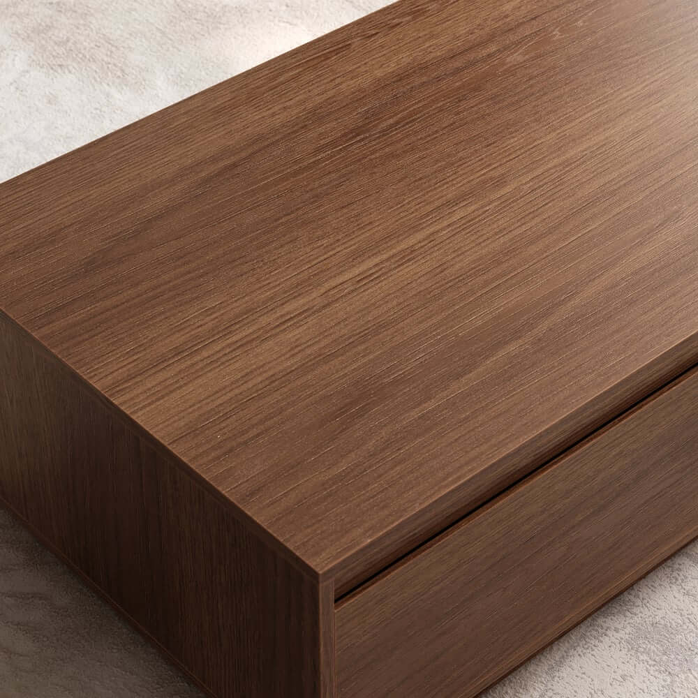 Mid-Century Modern Walnut Coffee Table with Storage Drawers