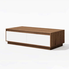 Mid-Century Modern Walnut Coffee Table with Storage Drawers
