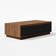 Mid-Century Modern Walnut Coffee Table with Storage Drawers