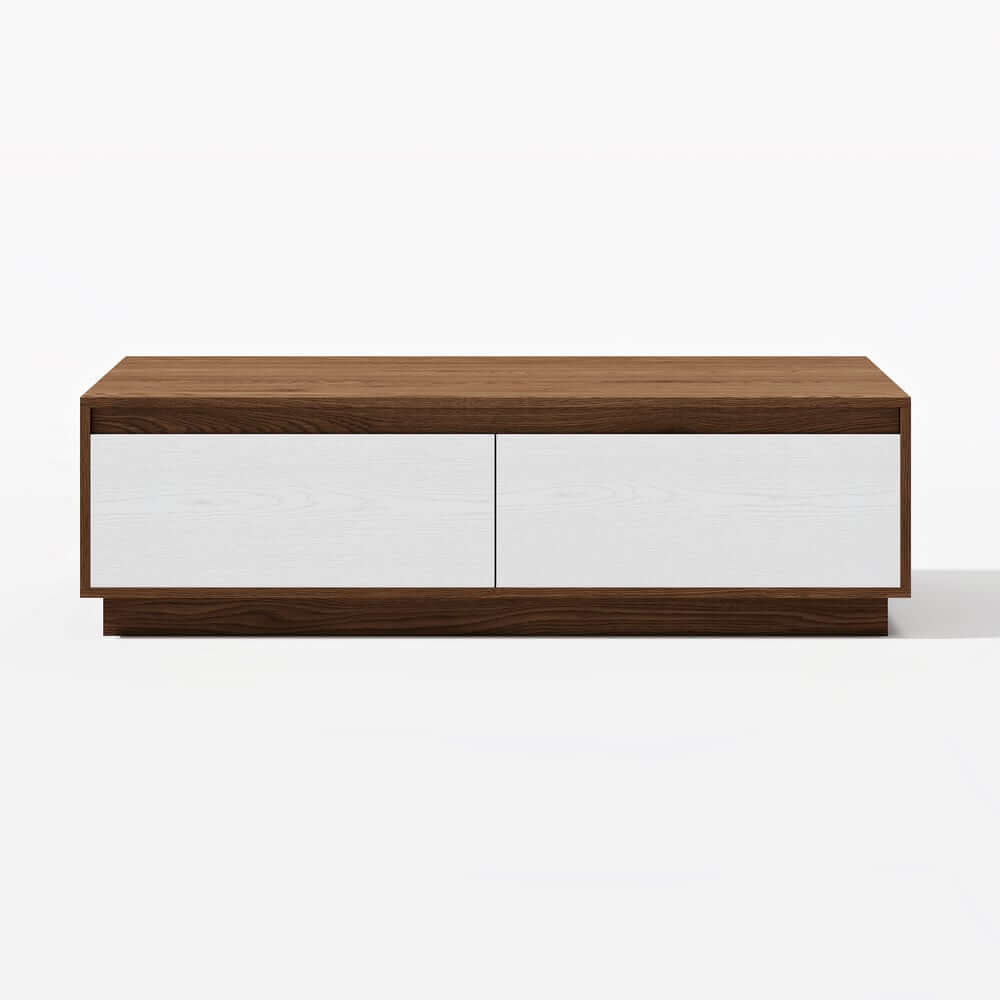 Mid-Century Modern Walnut Coffee Table with Storage Drawers