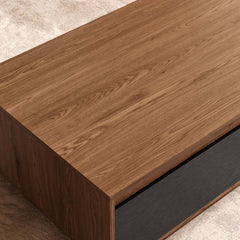 Mid-Century Modern Walnut Coffee Table with Storage Drawers
