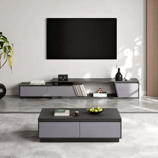 Mid-Century Modern Walnut Coffee Table with Storage Drawers