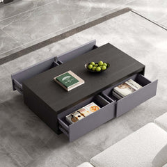 Mid-Century Modern Walnut Coffee Table with Storage Drawers