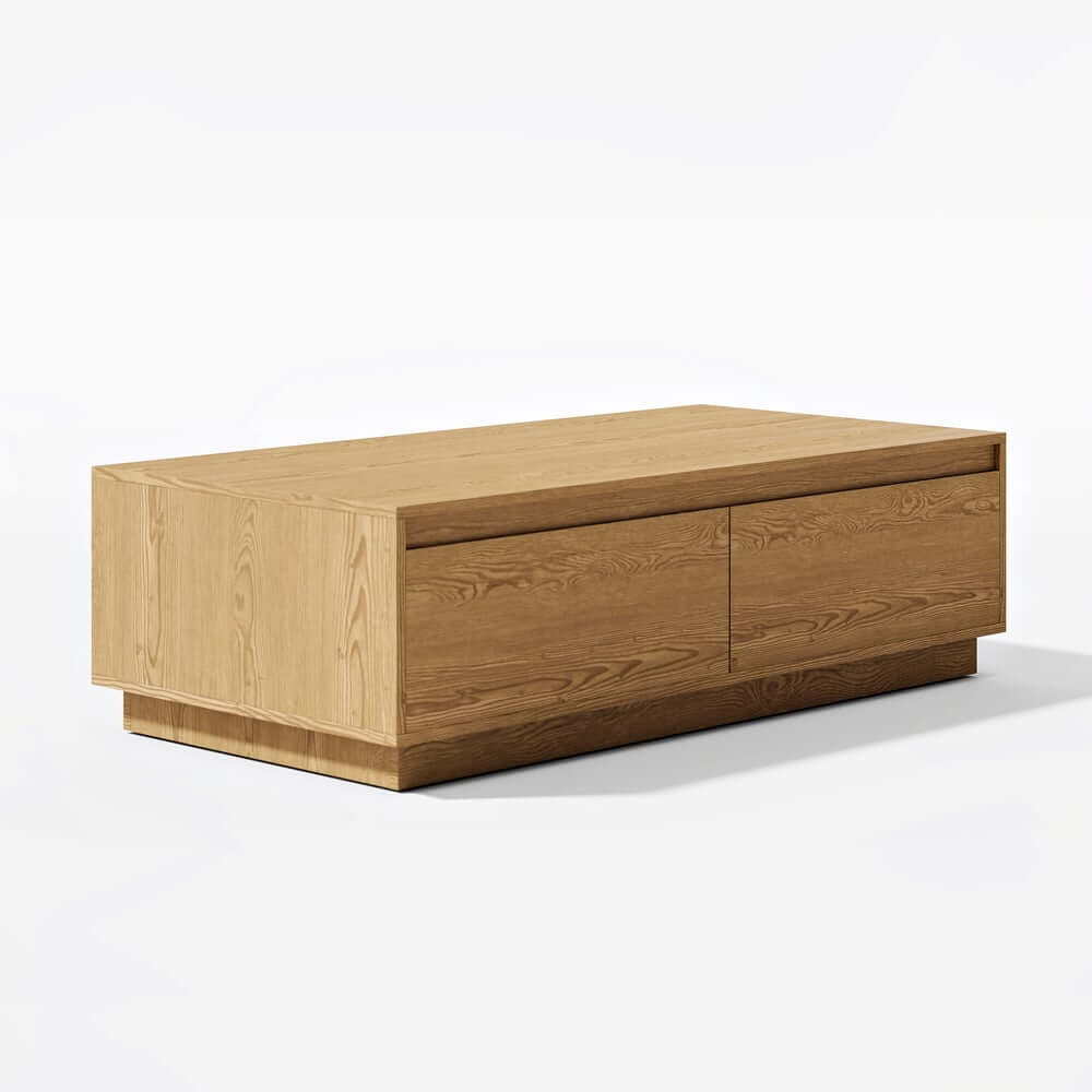 Mid-Century Modern Walnut Coffee Table with Storage Drawers
