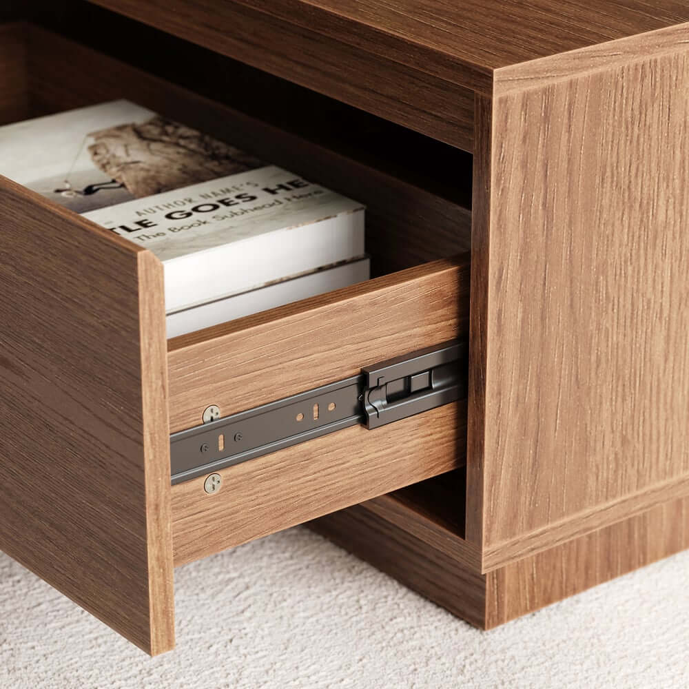 Mid-Century Modern Walnut Coffee Table with Storage Drawers
