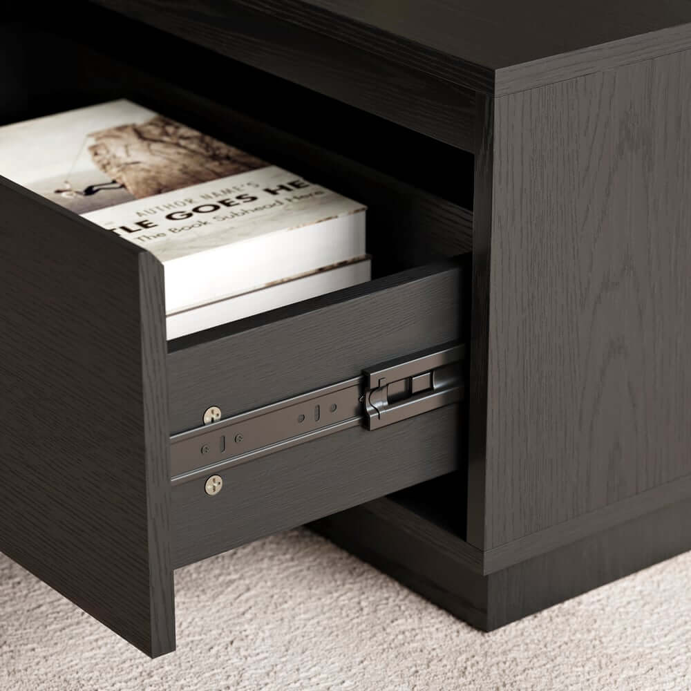 Mid-Century Modern Walnut Coffee Table with Storage Drawers