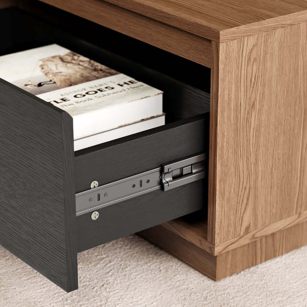 Mid-Century Modern Walnut Coffee Table with Storage Drawers