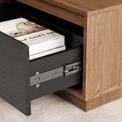 Mid-Century Modern Walnut Coffee Table with Storage Drawers