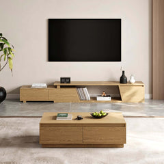 Mid-Century Modern Walnut Coffee Table with Storage Drawers