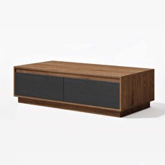 Mid-Century Modern Walnut Coffee Table with Storage Drawers