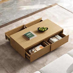 Mid-Century Modern Walnut Coffee Table with Storage Drawers