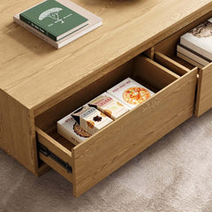 Mid-Century Modern Walnut Coffee Table with Storage Drawers
