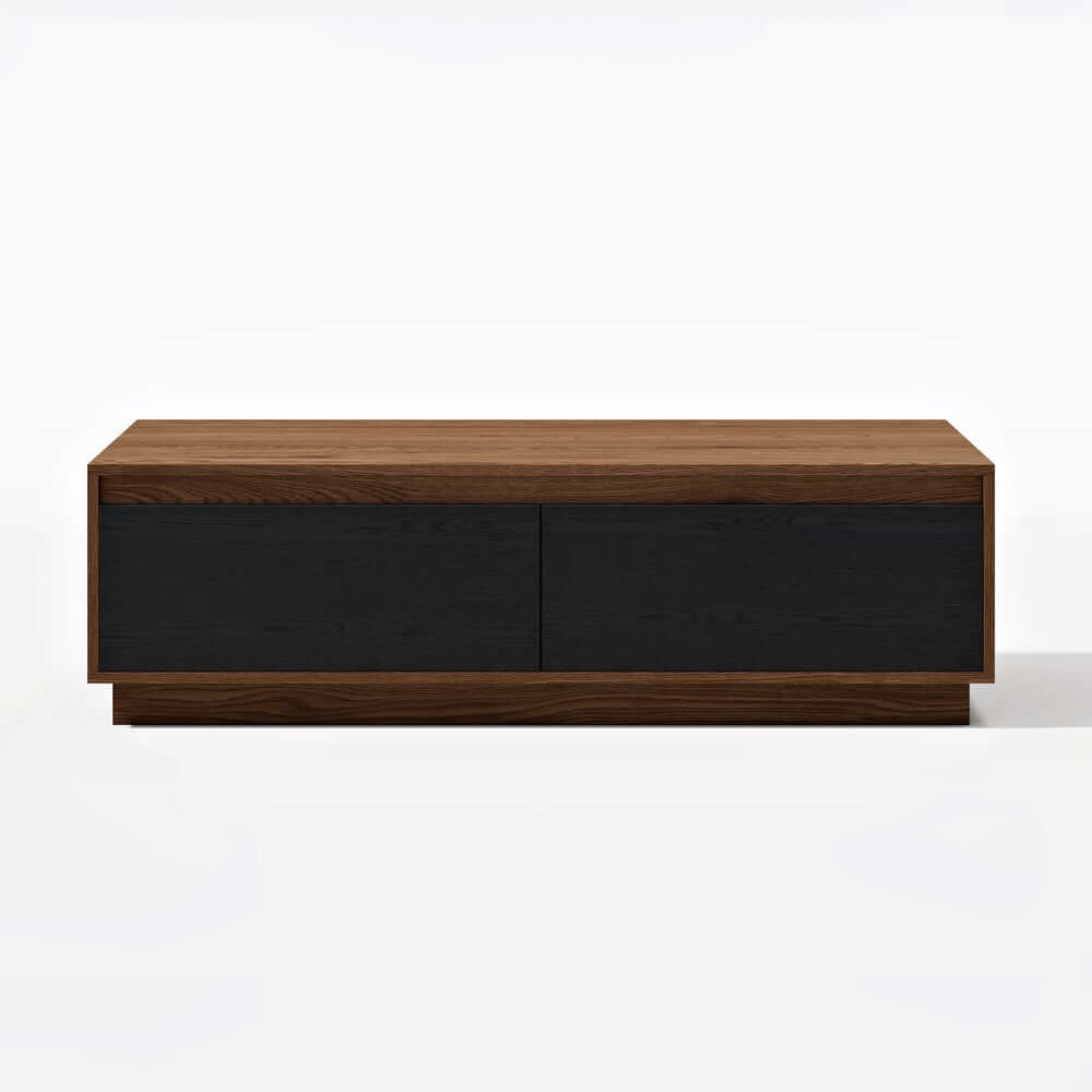 Mid-Century Modern Walnut Coffee Table with Storage Drawers