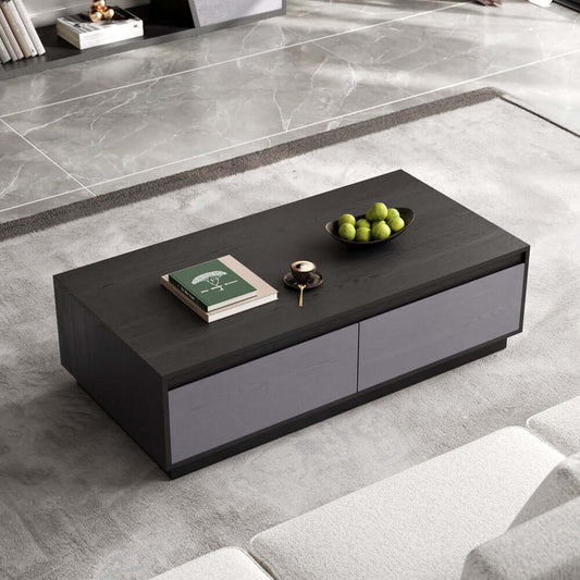 Mid-Century Modern Walnut Coffee Table with Storage Drawers Main Product Image