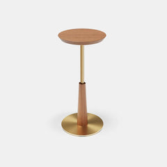 Mid-Century Modern Walnut Round Side Table