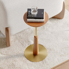 Mid-Century Modern Walnut Round Side Table