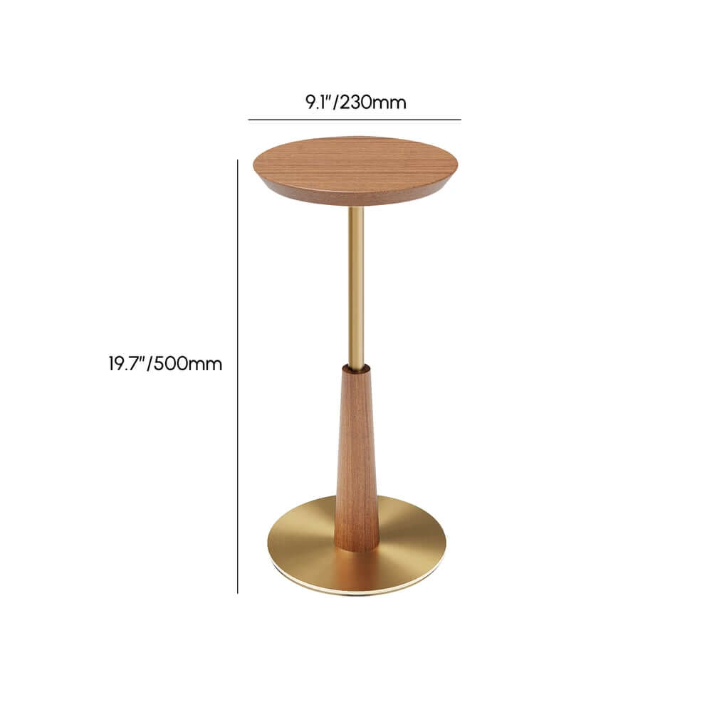 Mid-Century Modern Walnut Round Side Table Dimensions