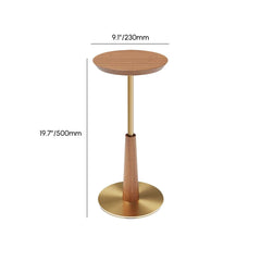 Mid-Century Modern Walnut Round Side Table Dimensions